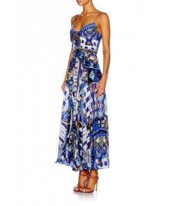 Camilla RHYTHM & BLUES LONG DRESS WITH TIE FRONT  evaChic
