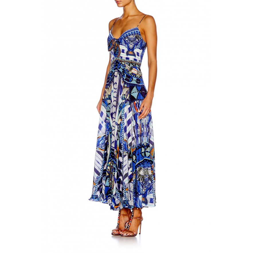 Camilla RHYTHM & BLUES LONG DRESS WITH TIE FRONT  evaChic