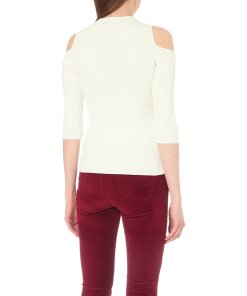 Maje Manu Cut-Out Ribbed-Knit Top