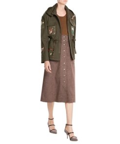 Red Valentino Embroidered Military Canvas Jacket