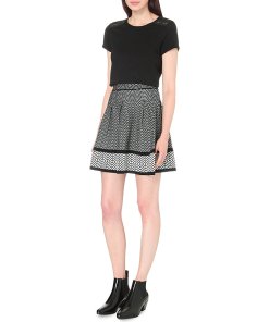 Maje Jupon Jacquard Knit Mini Skirt