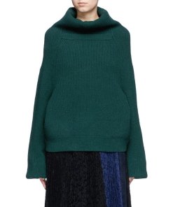 Toga Oversized Merino Wool Ribbed Turtleneck Sweater