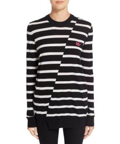 McQ Alexander McQueen Embroidered Swallow Striped Sweater