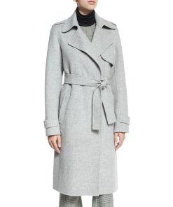 Theory Double-Face Wool-Cashmere Trench Coat