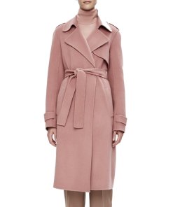 Theory Double-Face Wool-Cashmere Trench Coat