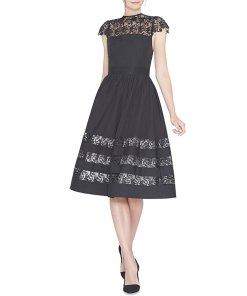 Alice + Olivia Mallie Lace-Inset Dress