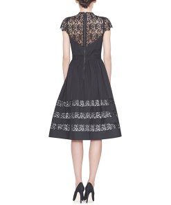 Alice + Olivia Mallie Lace-Inset Dress