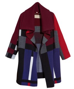 Burberry Check Wool Cashmere Cardigan Coat