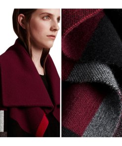 Burberry Check Wool Cashmere Cardigan Coat
