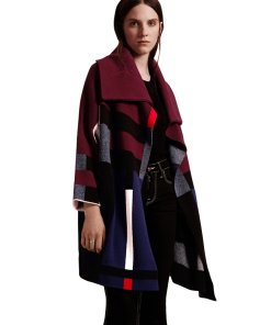 Burberry Check Wool Cashmere Cardigan Coat