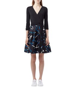Diane von Furstenberg Jewel Silk Combo Wrap Dress