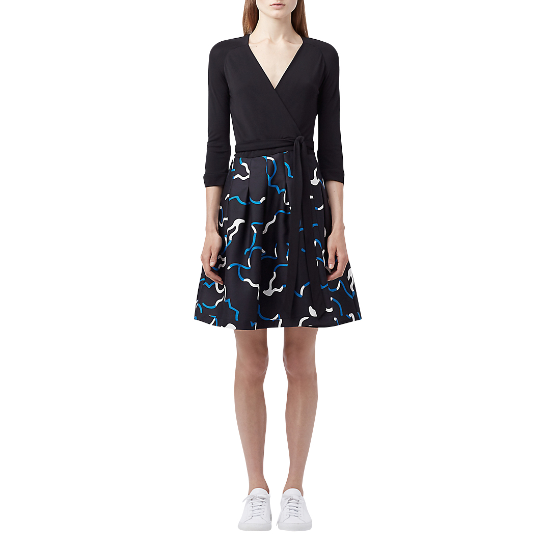 Diane von Furstenberg Jewel Silk Combo Wrap Dress  evaChic