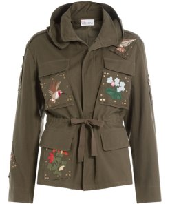 Red Valentino Embroidered Military Canvas Jacket