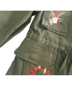 Red Valentino Embroidered Military Canvas Jacket