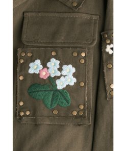Red Valentino Embroidered Military Canvas Jacket
