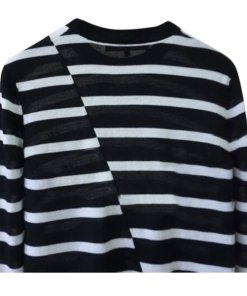 McQ Alexander McQueen Embroidered Swallow Striped Sweater