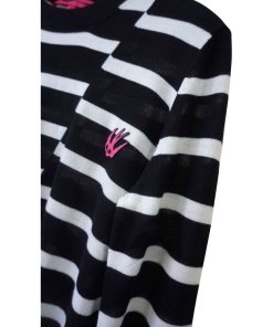 McQ Alexander McQueen Embroidered Swallow Striped Sweater