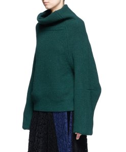 Toga Oversized Merino Wool Ribbed Turtleneck Sweater