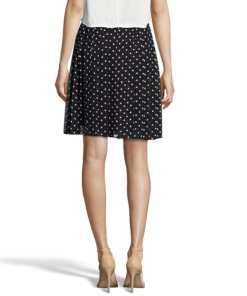 Theory Lewdill Pleated Polka Dot Silk-Georgette Skirt
