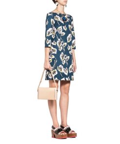 Marni Floral Cotton and Linen Gabardine Dress