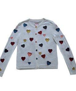 Alice + Olivia Heart Embroidered Wool Cardigan