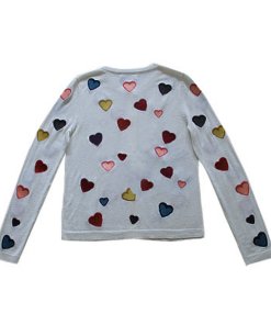 Alice + Olivia Heart Embroidered Wool Cardigan