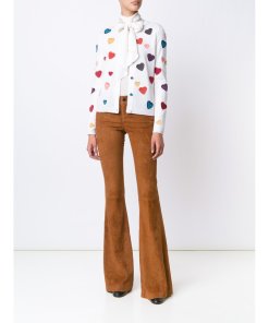 Alice + Olivia Heart Embroidered Wool Cardigan