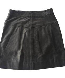 Rebecca Minkoff Button Front Leather Mini Skirt