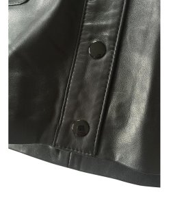 Rebecca Minkoff Button Front Leather Mini Skirt