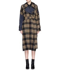 3.1 Phillip Lim Oversized D-ring Strap Check Trenchcoat
