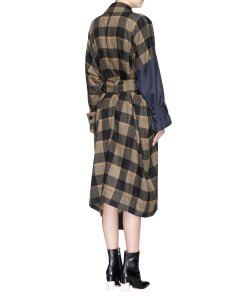 3.1 Phillip Lim Oversized D-ring Strap Check Trenchcoat