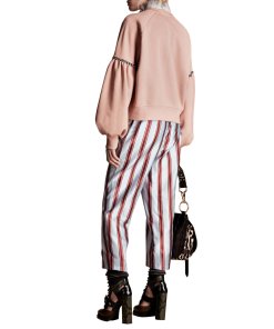 Burberry Studded Balloon Sleeve Cotton-Blend Sweatshirt