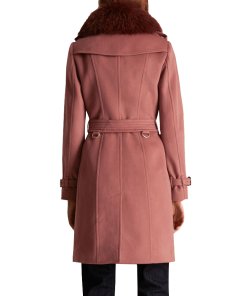 Burberry Sandringham Fur Collar Wool & Cashmere Trenchcoat