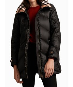 Burberry Brit Eastwick Chevron-Quilted Down-Filled Coat