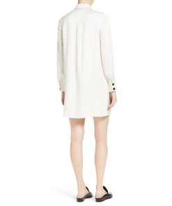 Kate Spade Griffin Satin Crepe Bow Shirtdress