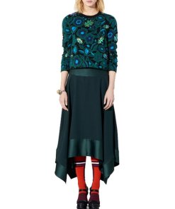 Kenzo Shadow Flower Appliqué Wool-Blend Intarsia Sweater