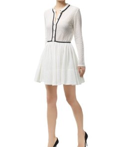 Maje Rayane Lace Puffball Dress