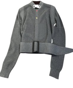 Toga Archives Rib Knit Belted Wool Blend Cardigan