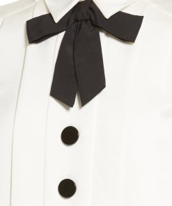 Kate Spade Griffin Satin Crepe Bow Shirtdress