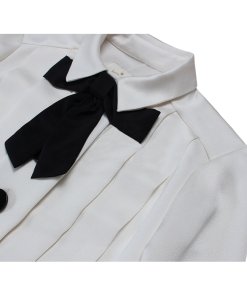 Kate Spade Griffin Satin Crepe Bow Shirtdress