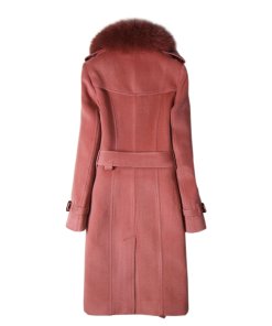 Burberry Sandringham Fur Collar Wool & Cashmere Trenchcoat
