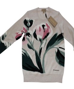 Burberry Floral Intarsia Merino Wool Sweater