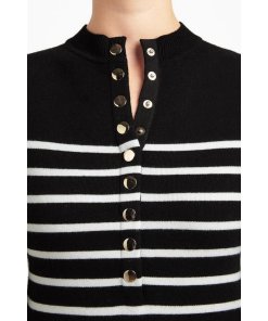 Maje Risque Striped Knit Dress