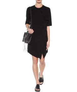 Balenciaga Square Pocket Asymmetric Cashmere Sweater Dress