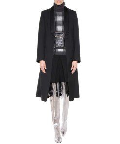 Balenciaga Check Wool & Mohair Blend Turtleneck Sweater