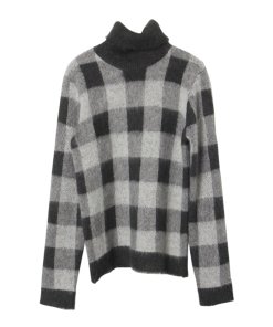 Balenciaga Check Wool & Mohair Blend Turtleneck Sweater