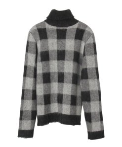 Balenciaga Check Wool & Mohair Blend Turtleneck Sweater