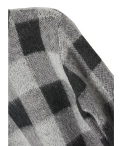 Balenciaga Check Wool & Mohair Blend Turtleneck Sweater