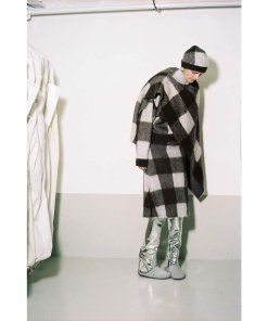 Balenciaga Check Wool & Mohair Blend Turtleneck Sweater