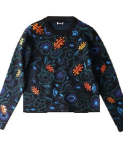 Kenzo Shadow Flower Appliqué Wool-Blend Intarsia Sweater
